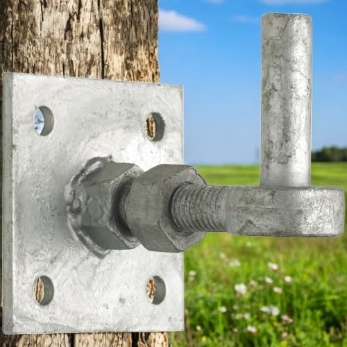 Galvanised Adjustable Hook on Plate Gate Hinge Set – 100mm (4") Heavy Duty Pair