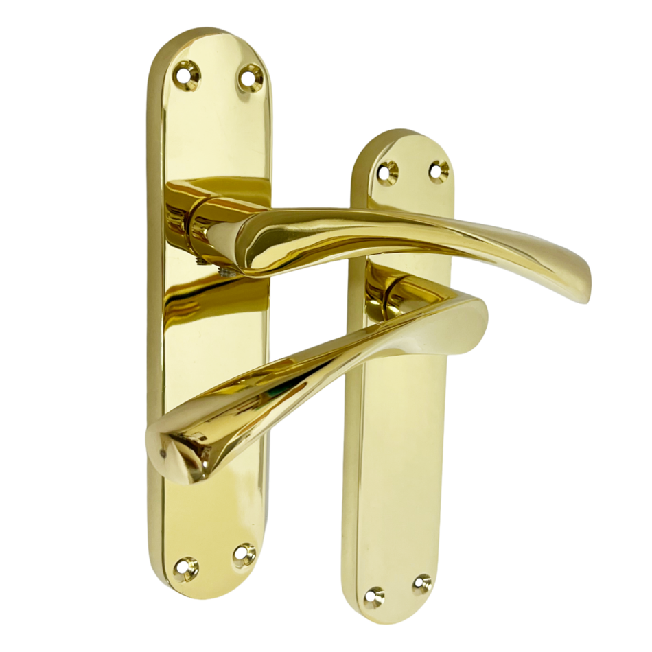 Astrid Victorian Lever Latch Door Handles 180mm – Polished Brass – 1 Pair