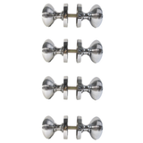 Polished Chrome Reeded Round Door Knobs with Tubular Latch – 1, 4 & 6 Pair Packs