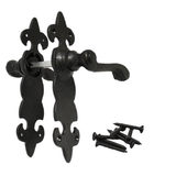 Black Cast Iron Fleur-de-Lys Door Handles – Lever Latch, Bathroom Lock & 3 Lever Lock Sets