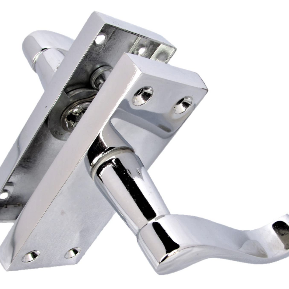 Victorian Scroll Chrome Door Handles - Set of 4 Stylish Chrome Door Handles